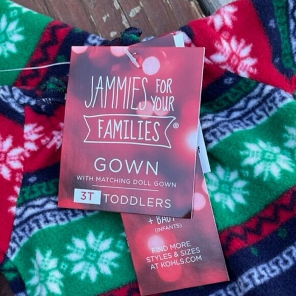 Toddler Girls Nightgown & Doll Gown Pajamas Set size 3T Showman/Snowflake Theme - Picture 4 of 5